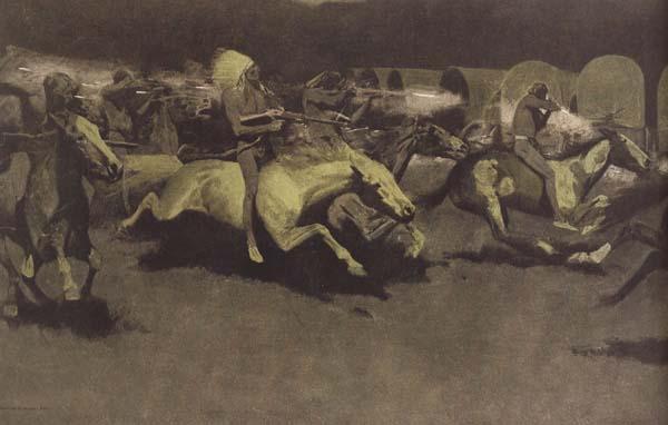 Frederic Remington A Night Attack on a Government Wagon Train (mk43) France oil painting art